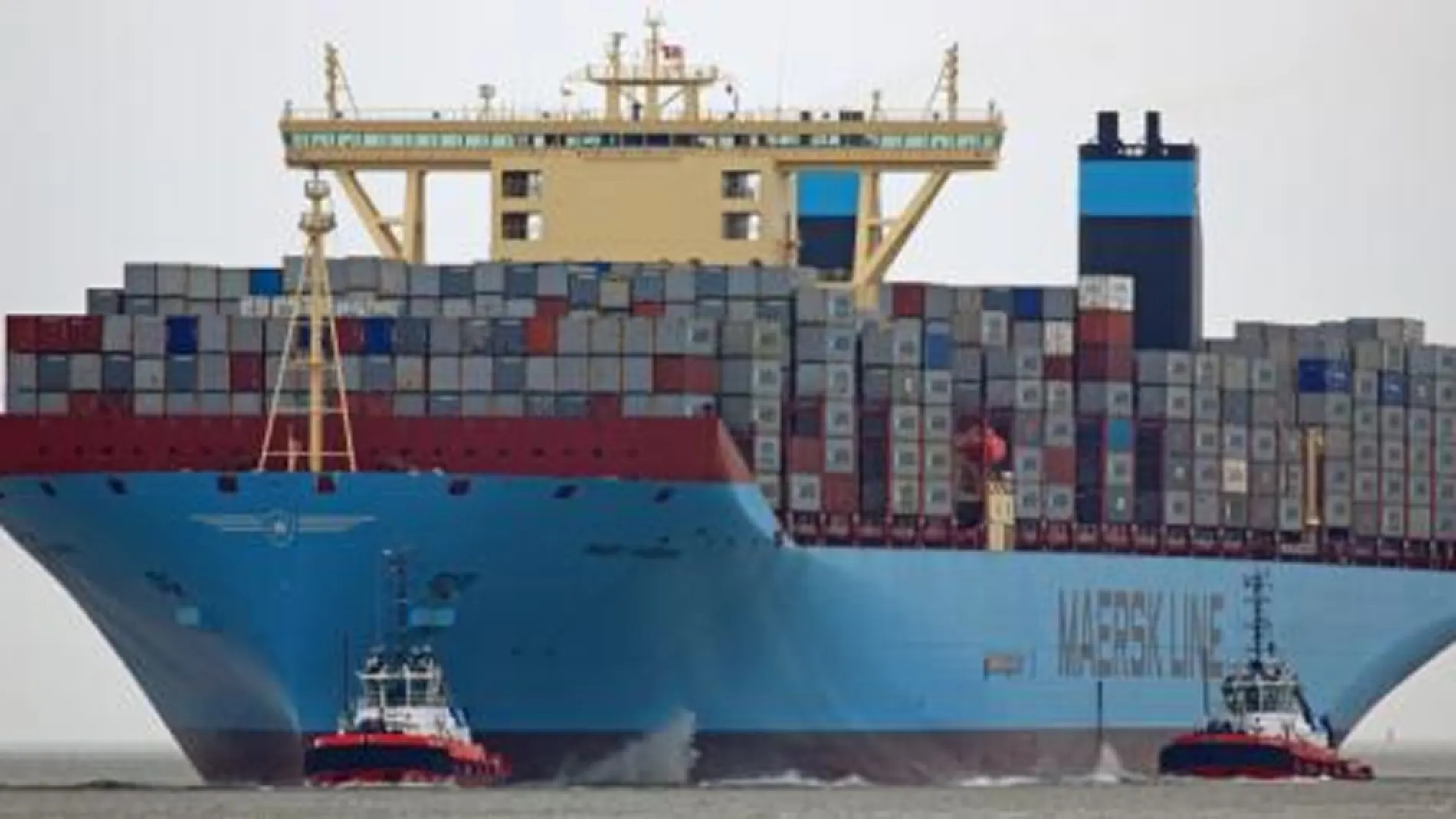 Imagen del Mary Maersk, uno de los buques porta-contenedores más grandes del mundo.