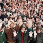 Manos blancas en una marcha tras el asesinato de Miguel Ángel Blanco