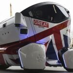 Vista del vehículo autónomo Lutz Pathfinder durante su presentación en Londres, Reino Unido