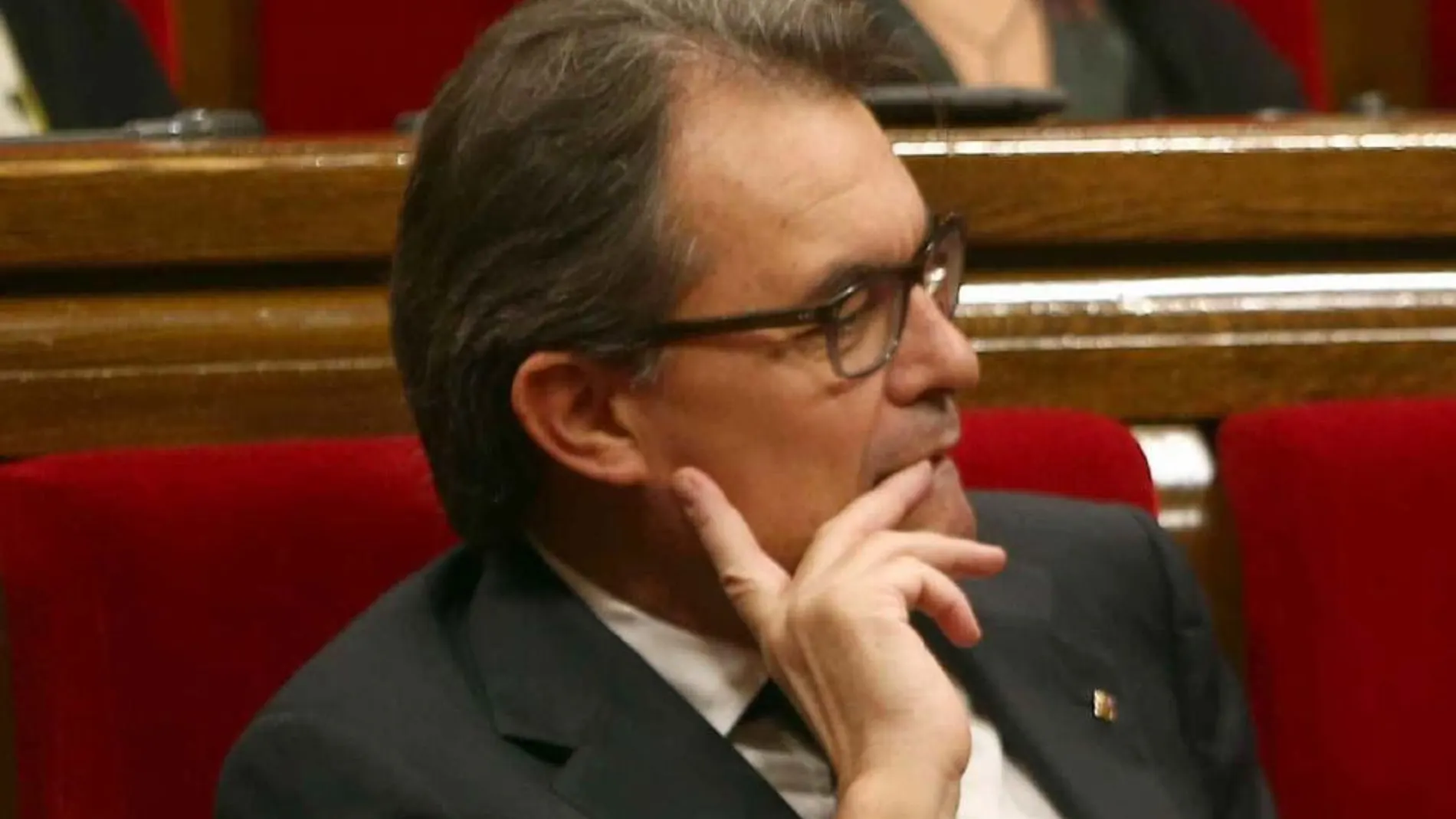 Artur Mas, durante la sesión de control parlamentario de hoy y centrada en el debate soberanista.