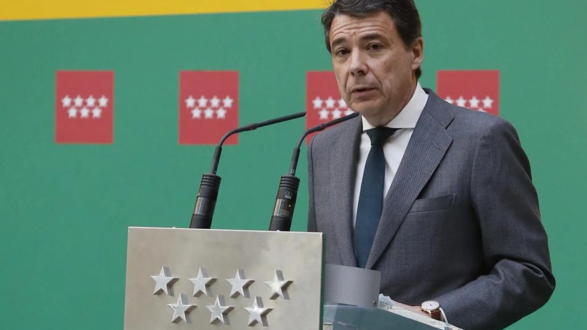 Ignacio González, durante su intervención hoy en el acto que ha tenido lugar en la Real Casa de Correos de Madrid.