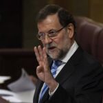 Mariano Rajoy esta mañana en Congreso de los Diputados