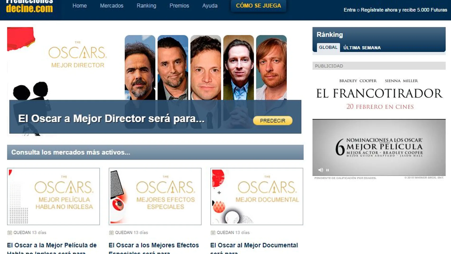 La «porra» de los Oscar, como invertir en bolsa