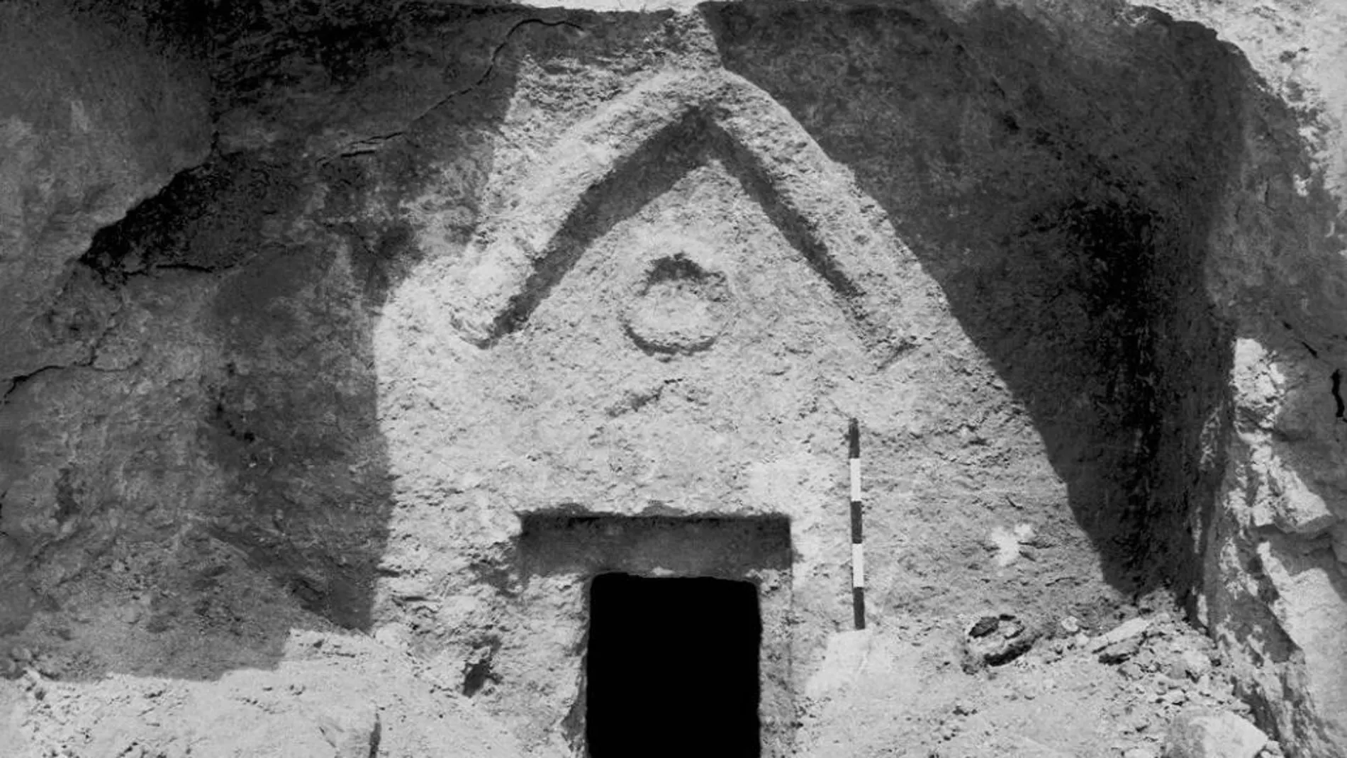 Imagen de la entrada de la tumba de Talpiot