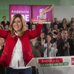 Susana Díaz, interviene en un acto con candidatos y candidatas socialistas.