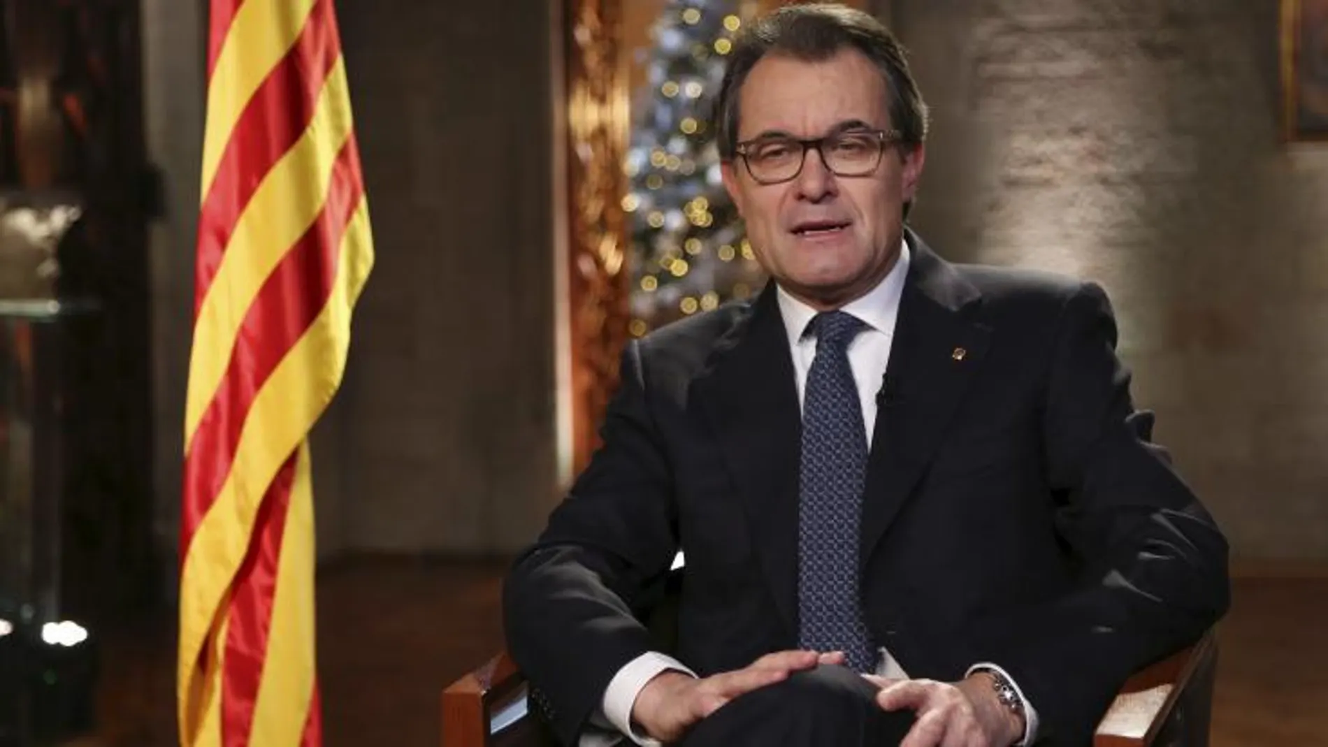 Artur Mas, durante su mensaje institucional a los catalanes.