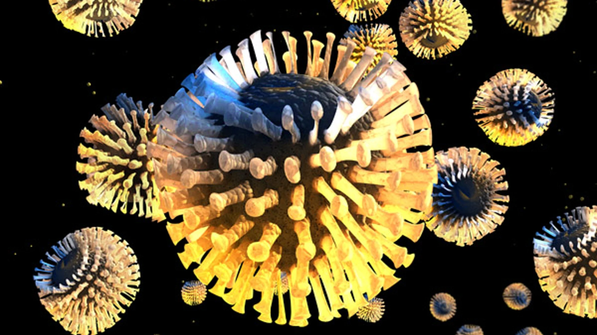 Imagen microscópica del rotavirus