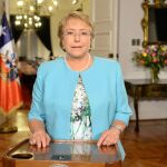 Imagen de archivo de la expresidenta de Chile, Michelle Bachelet, durante un discurso en televisión