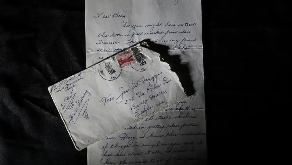 Carta de amor entre el jugador de baseball Joe DiMaggio y Marilyn Monroe, fechada el 9 de octubre de 1954