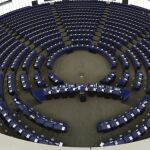 Vista del interior del salón de plenos de la sede del Parlamento Europeo (PE) en Estrasburgo.