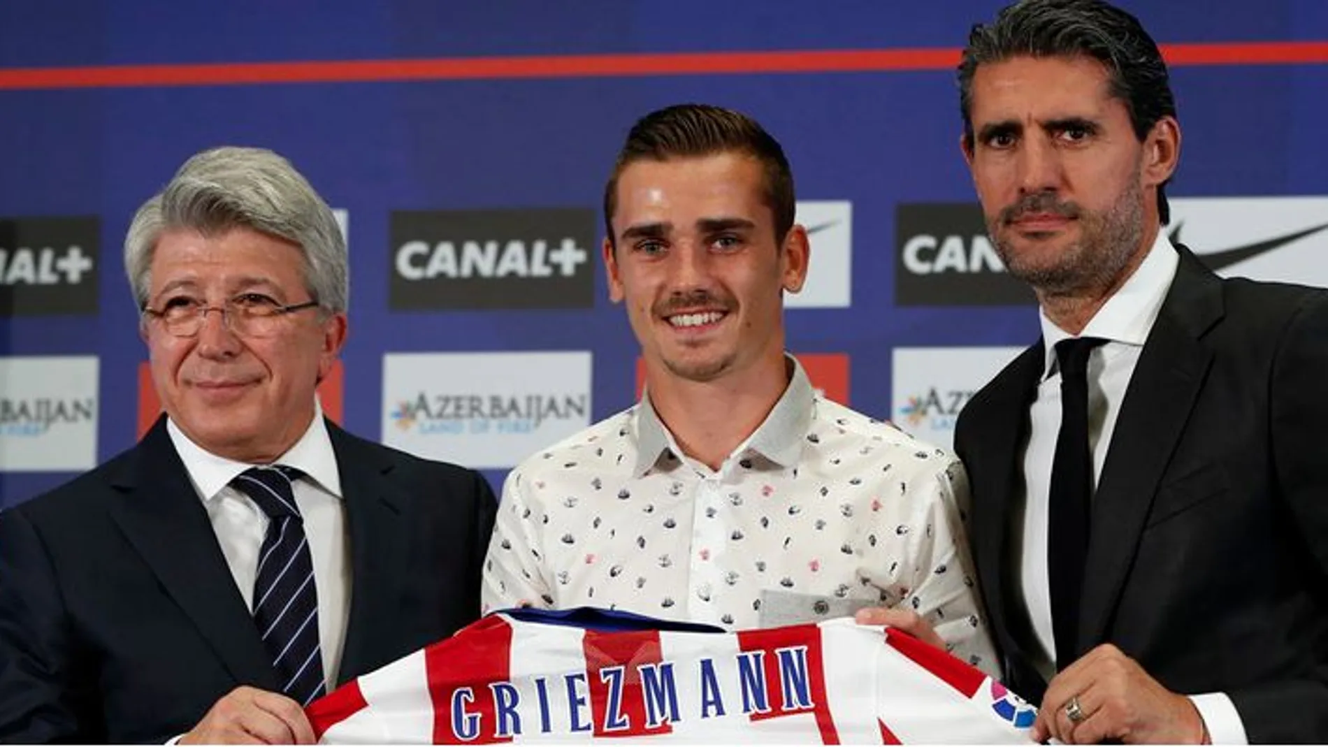 Enrique Cerezo, Griezmann y José Luis Pérez Caminero