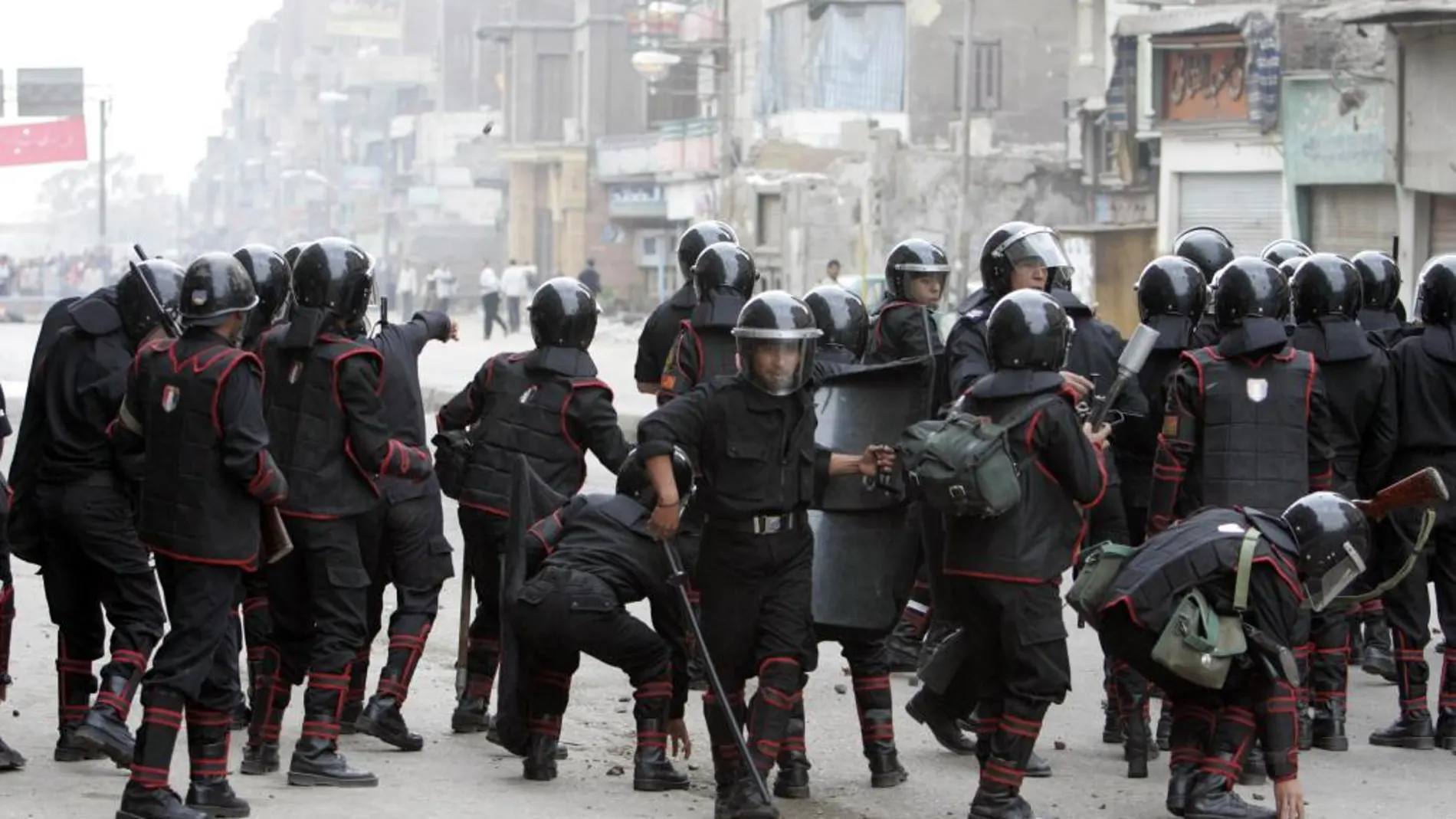 Polcicías antidisturbios durante unas protestas