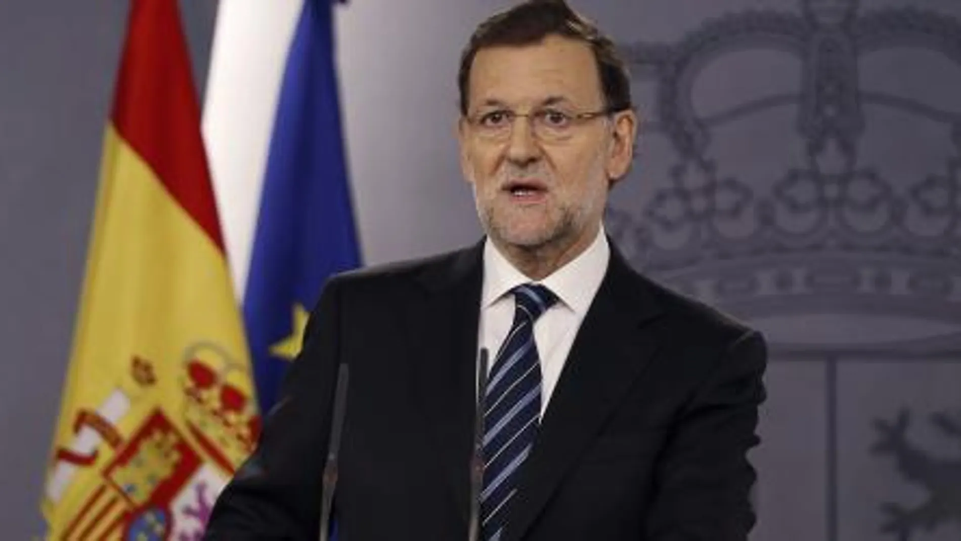 Mariano Rajoy durante la comparecencia de hoy.