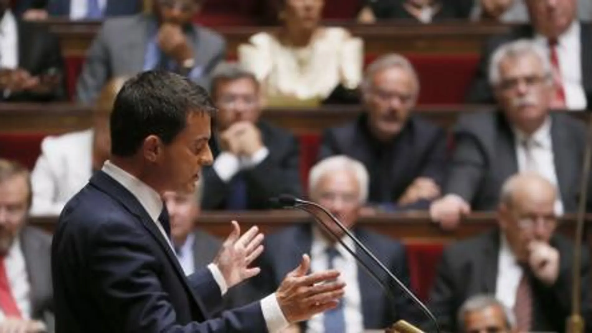 El primer ministro francés, Manuel Valls, En su declaración de política general ante la Asamblea General