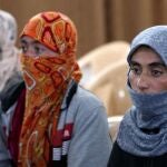 Mujeres yazidíes secuestradas por el EI y leberadas en enero pasado