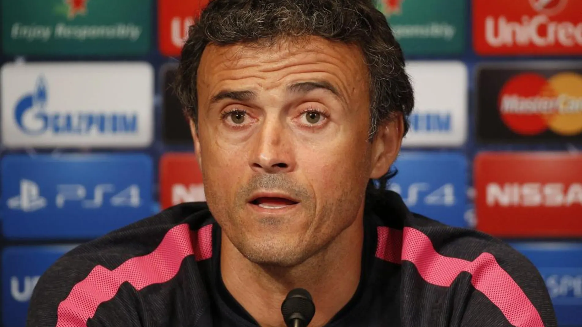 Luis Enrique, durante la rueda de prensa