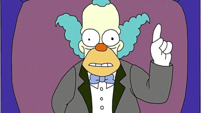 Un personaje controvertido. Krusty tiene antecedentes de ludopatía y alcoholismo, además de ser un fumador compulsivo