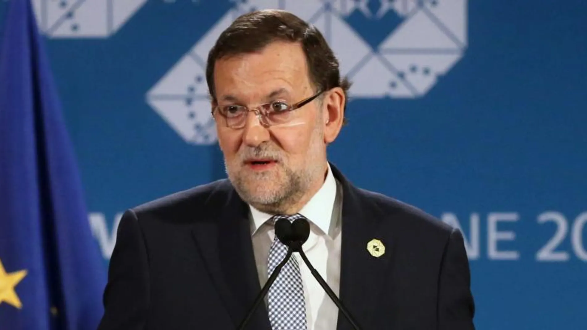 El presidente del Gobierno español, Mariano Rajoy, durante la rueda de prensa en la que anunció su viaje a Cataluña para explicar su posición ante el 9N