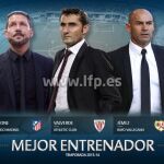 Simeone, Valverde y Jémez, nominados a «Mejor Entrenador de la Liga»