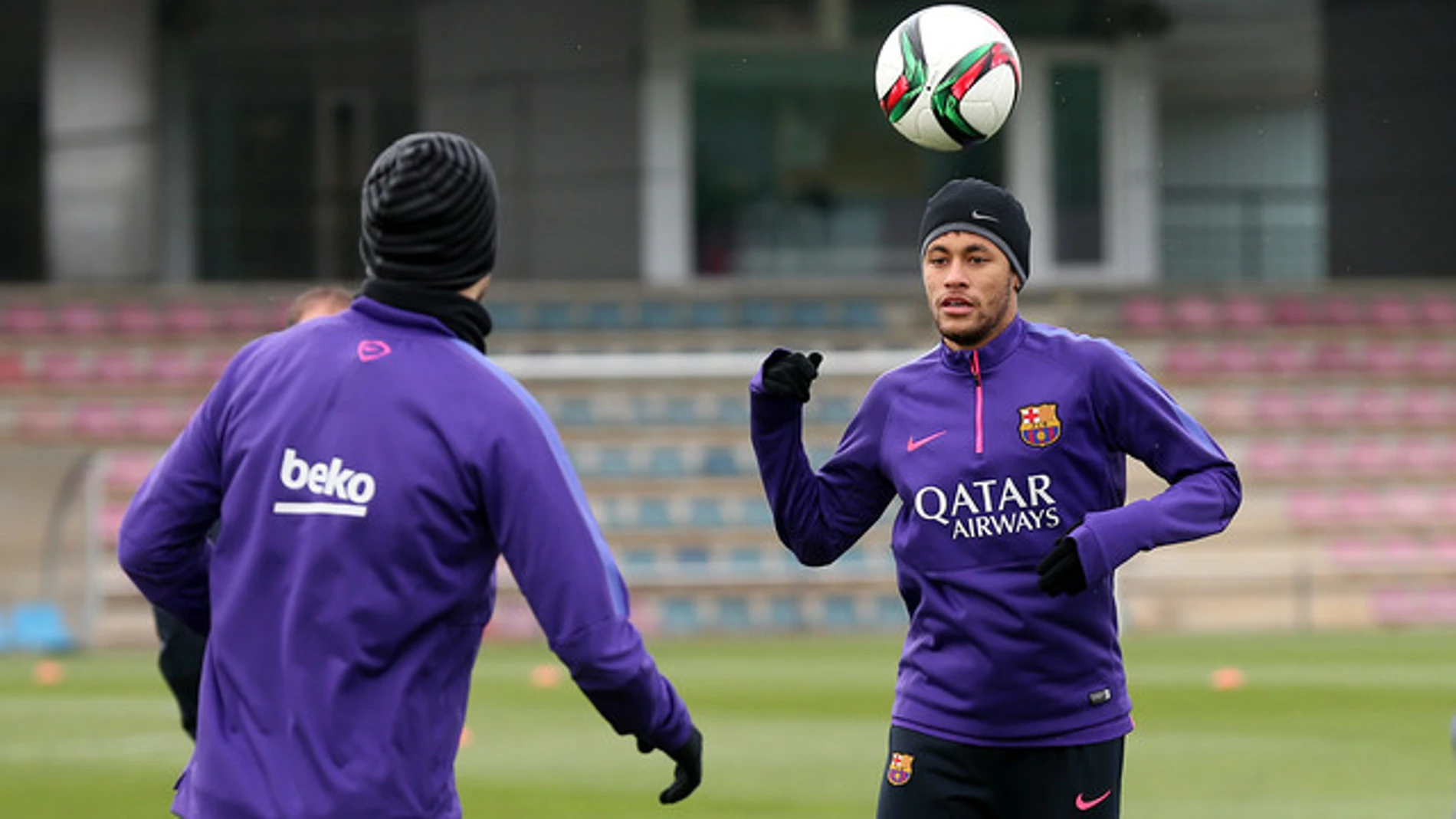 Neymar, durante el entrenamiento de este martes