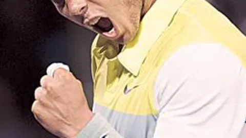 Nadal celebra un punto