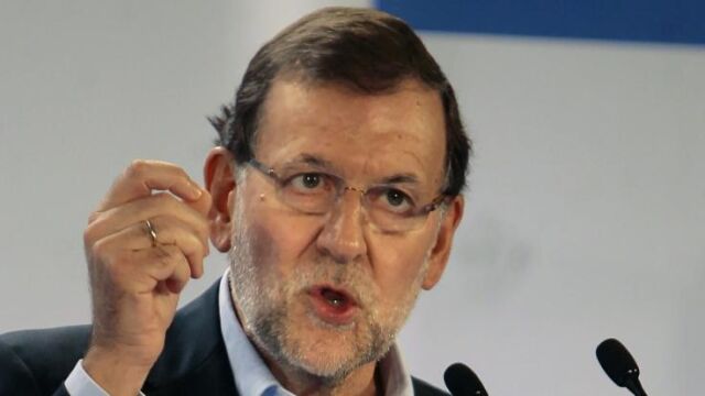 El presidente del Gobierno, Mariano Rajoy, interviene durante la clausura de la interparlamentaria del PP en Guadalajara.