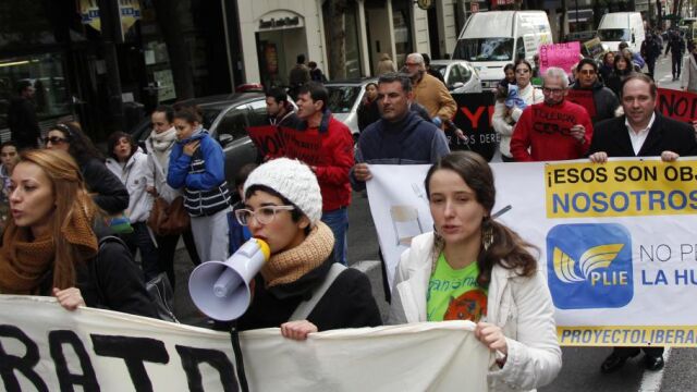 Manifestación en Madrid de Projecte liberal illes balears- Proyecto liberal español en contra de la ejecución de Excalibur