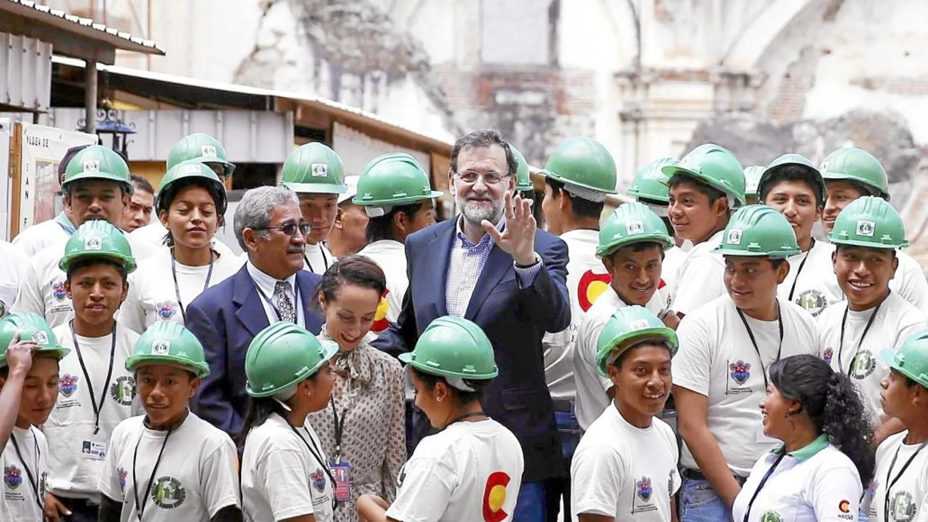 Rajoy, ayer en el Centro de Formación y Escuela Taller de la Cooperación Española en Antigua