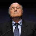 Sepp Blatter, en el momento de anunciar su dimisión