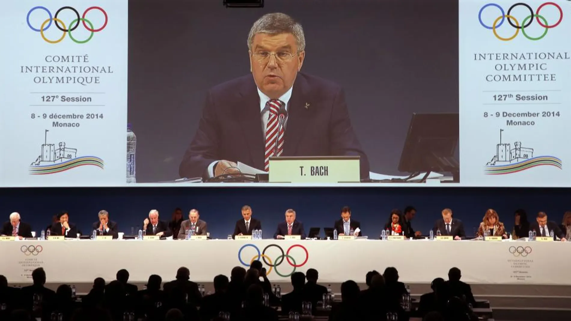 Thomas Bach, presidente del COI, durante su discruso inagural de la 127 Sesión plenaria del organismo