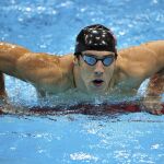 El nadador estadounidense Michael Phelps, tras su victoria en los Juegos Olímpicos de Londres 2012l