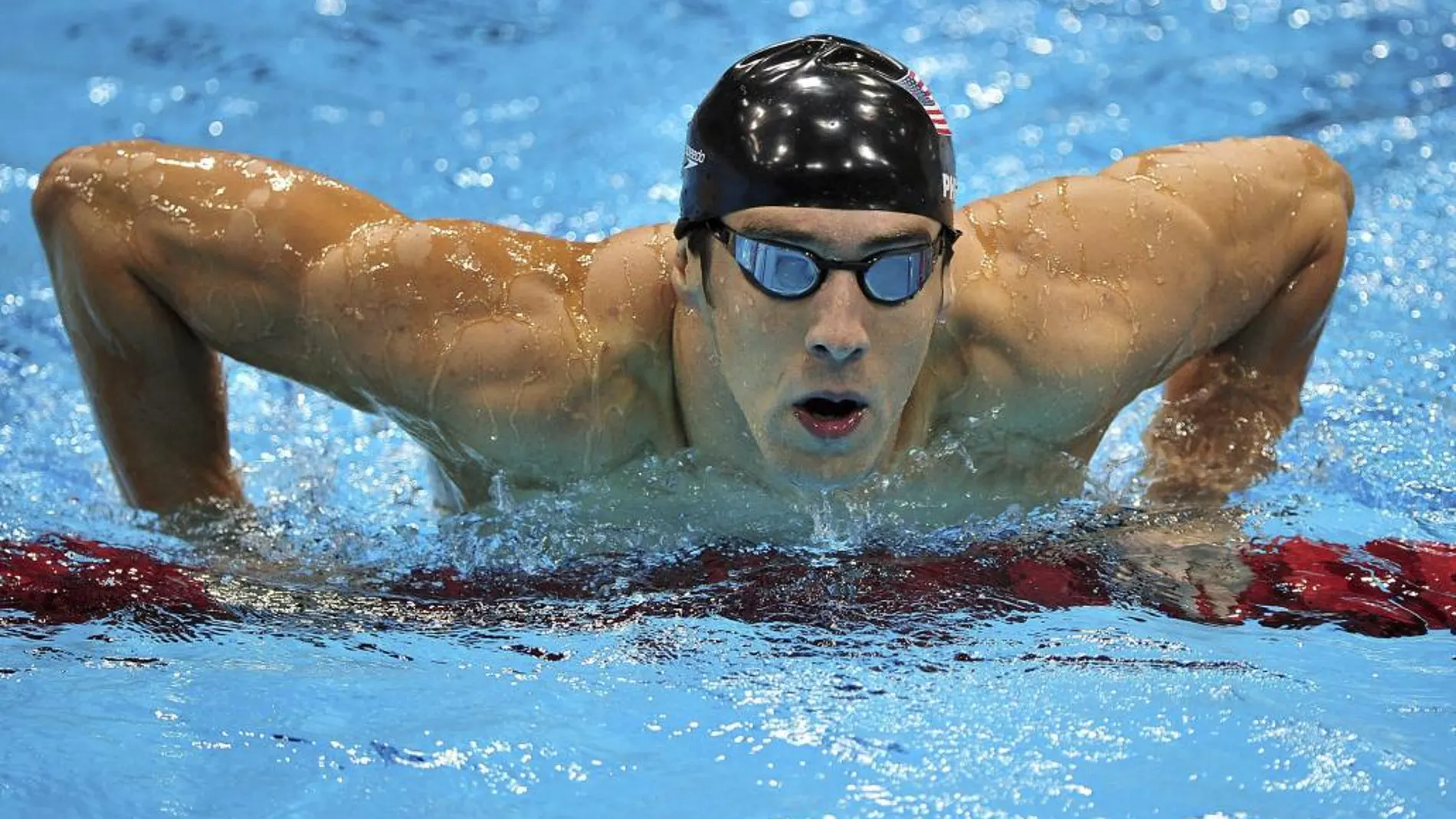 El nadador estadounidense Michael Phelps, tras su victoria en los Juegos Olímpicos de Londres 2012l