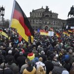 Manifestantes de Pegida, hoy en Dresde.