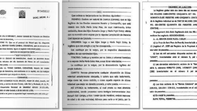El expresidente catalán Jordi Pujol (d) en agosto del pasado 2014 en la localidad gerundense de Queralbs, donde tiene una residencia vacacional