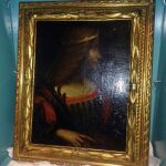 La Policía de Tinicno que muestra el cuadro de Leonardo Da Vinci «Retrato de Isabel de Este»