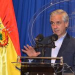 El vicepresidente boliviano, Álvaro García Linera, habla durante una rueda de prensa en La Paz (Bolivia)
