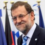 Mariano Rajoy, a su llegada a la Cumbre extraordinaria de Empleo que se celebra en Milán (Italia).