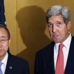 John Kerry y Ban Ki-Moon