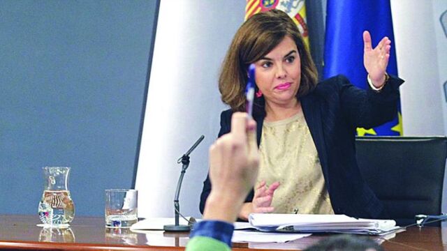 La vicepresidenta, ayer, tras la reunión del Consejo de Ministros