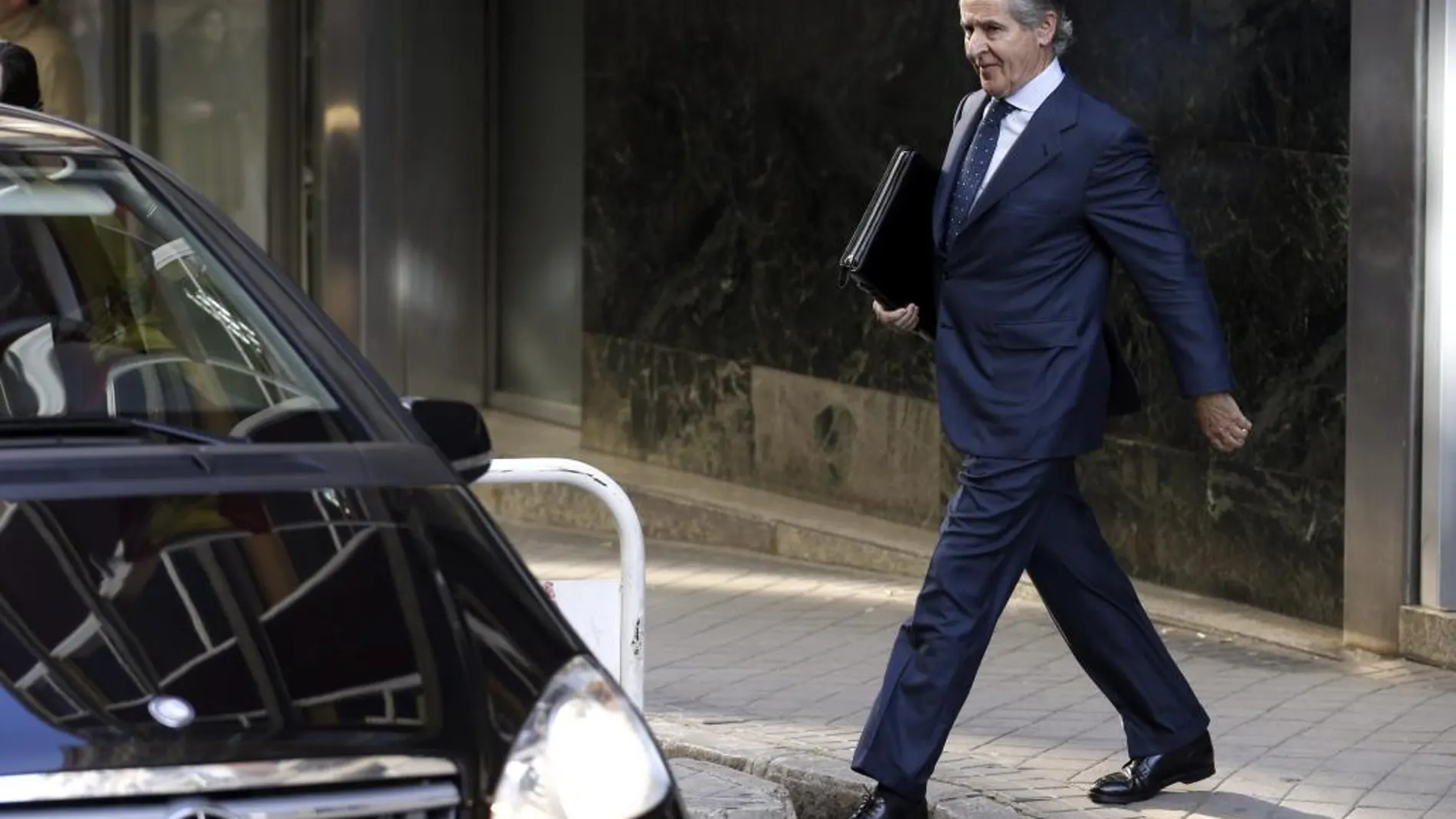 El expresidente de Caja Madrid Miguel Blesa a su salida de la Audiencia Nacional.