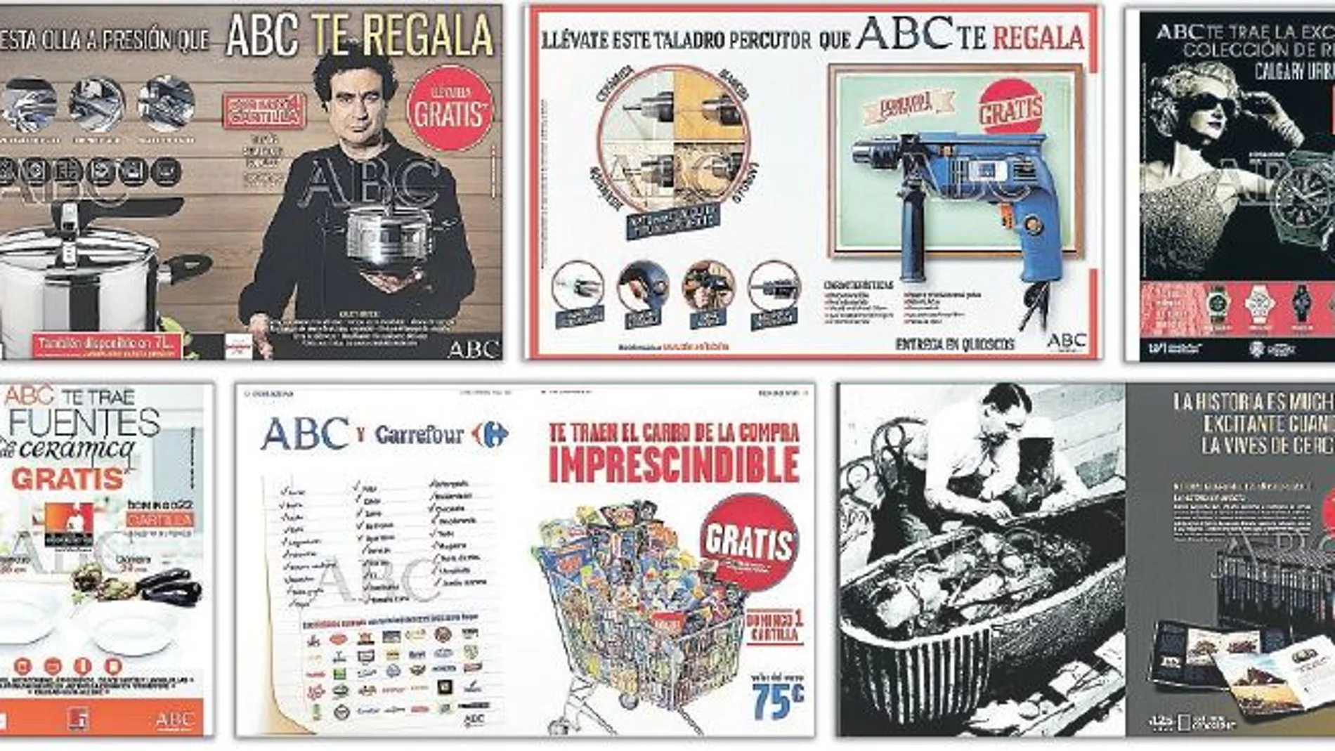Productos. En los tres primeros meses de 2015, «ABC» ofreció a los lectores desde una olla a presión hasta una colección de «Los cachorros de la granja»