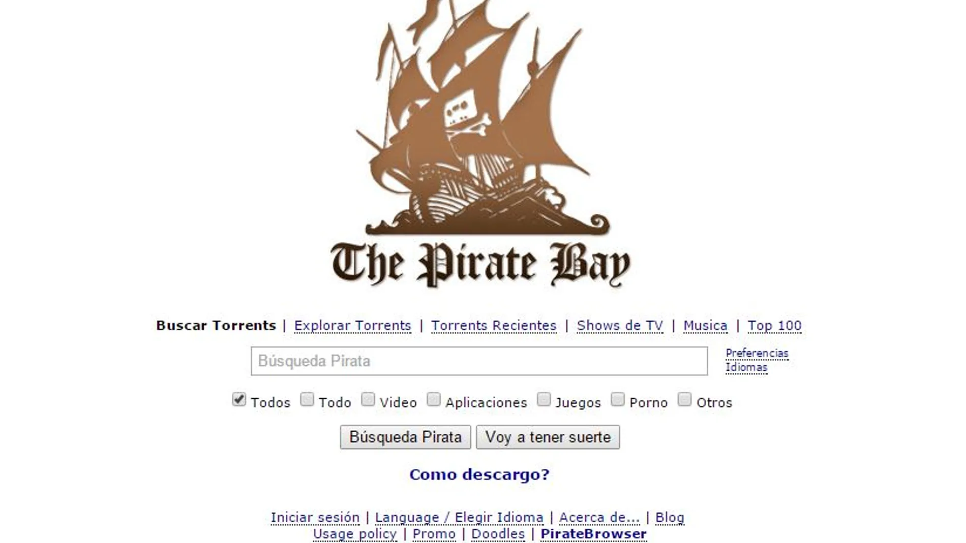 Un juez ordena bloquear el portal de descargas The Pirate Bay en España
