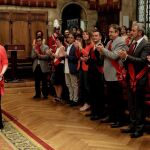 Ada Colau, durante la toma de posesión como alcaldesa de Barcelona.