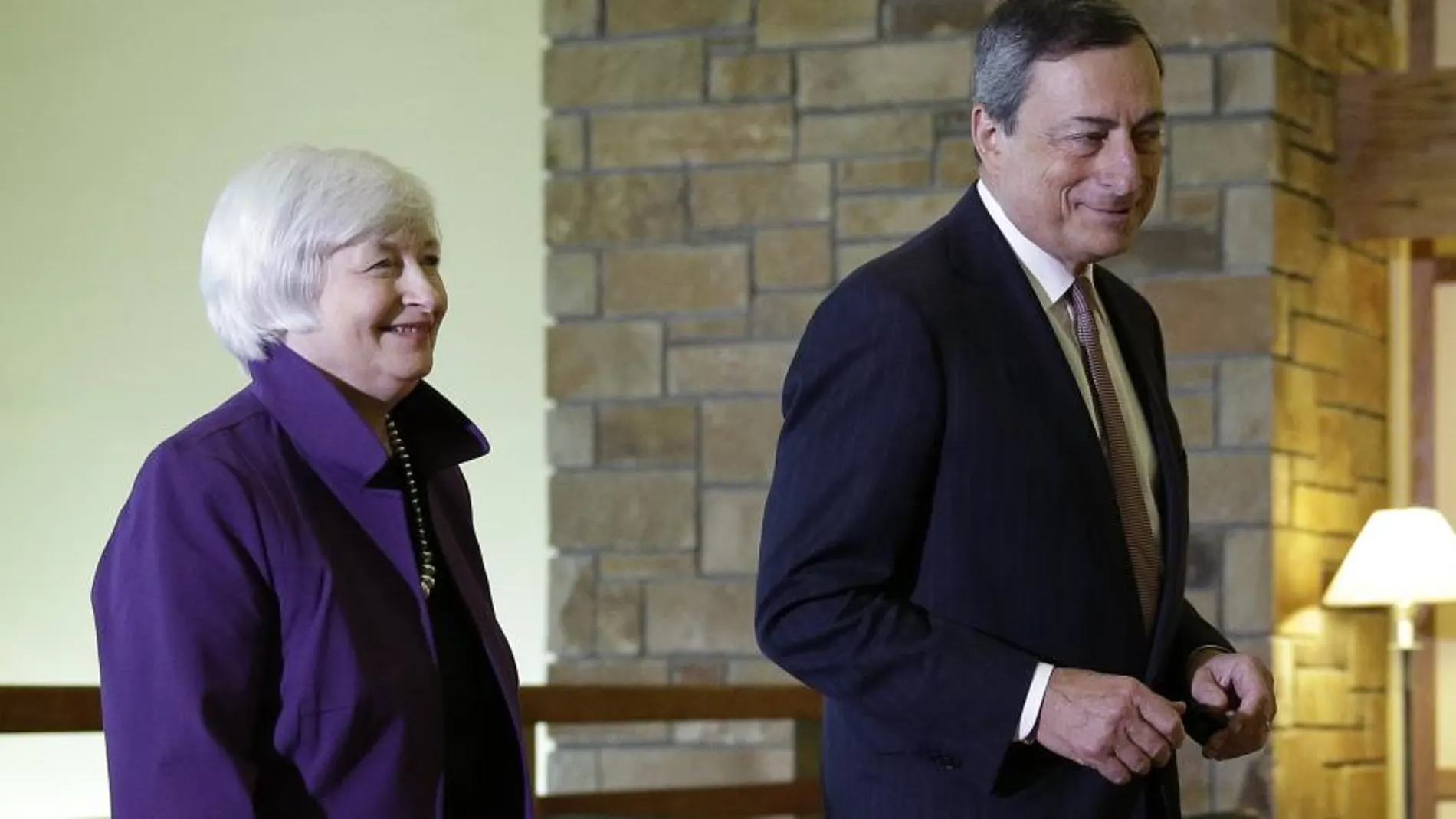 Janet Yellen y Mario Draghi en el simposium Jackson Hole Economic Policy