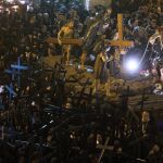 Vista de la procesión de la Cofradía de Jesús Nazareno "Vulgo Congregación", la más larga y de mayor número de cofrades de la Semana Santa de Zamora