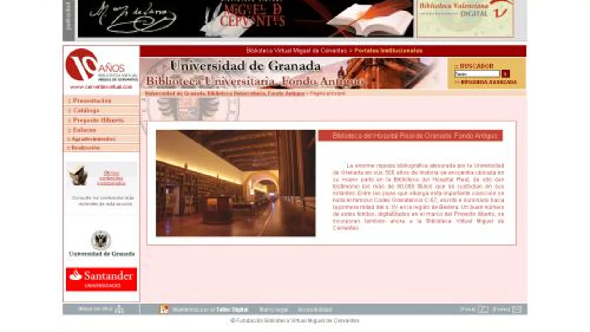 Los fondos de la Universidad de Granada, en la red