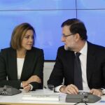 Rajoy y Cospedal durante el Comite Ejecutivo Nacional del PP