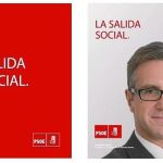 En los carteles aparece la imagen del candidato socialista a las autonómicas o municipales de cada región
