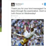 Twitter de Kroos de agradecimiento y para despreocupar a la afición