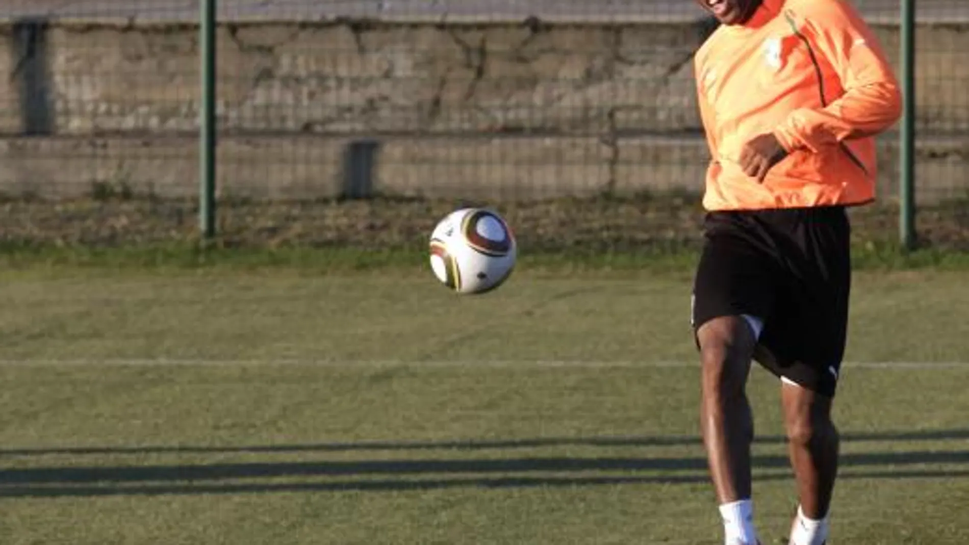 Didier Drogba en un entrenamiento